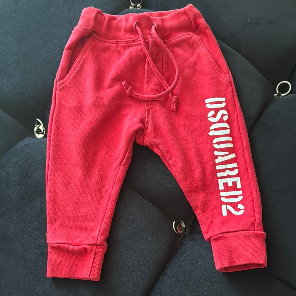 DSQUARED2 Red Jogger Sweatpants with Elastic Cuffs
